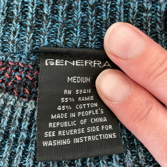 80s moody print large vintage knit sweater - Picture 6 of 7